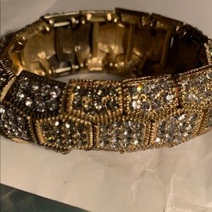 Gold Tone Crystal Square Bracelet